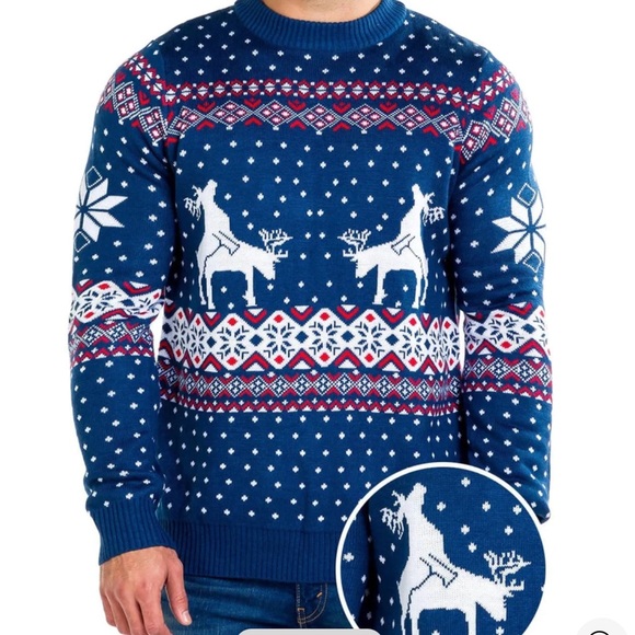 Tipsy Elves Men’s Ugly Christmas Reindeer‎ Sweater